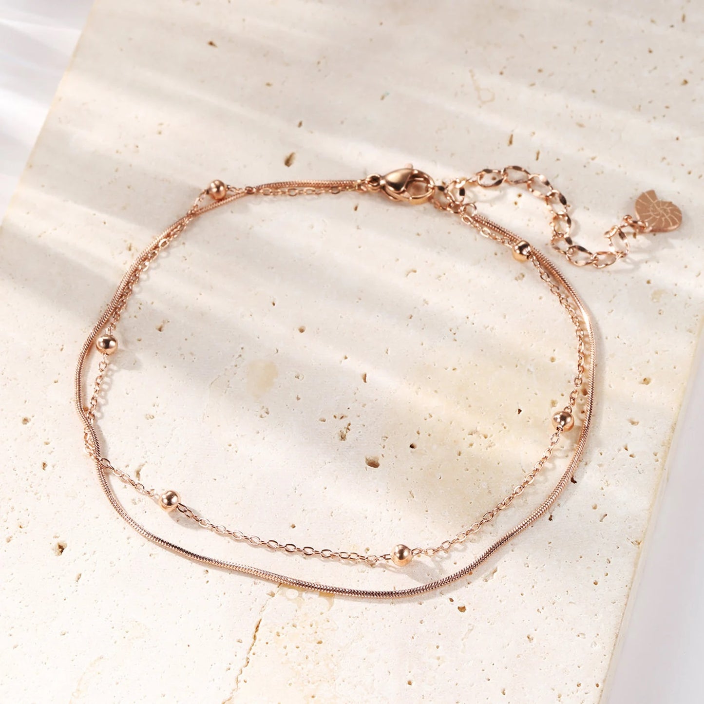 Double 925 Silver Anklet