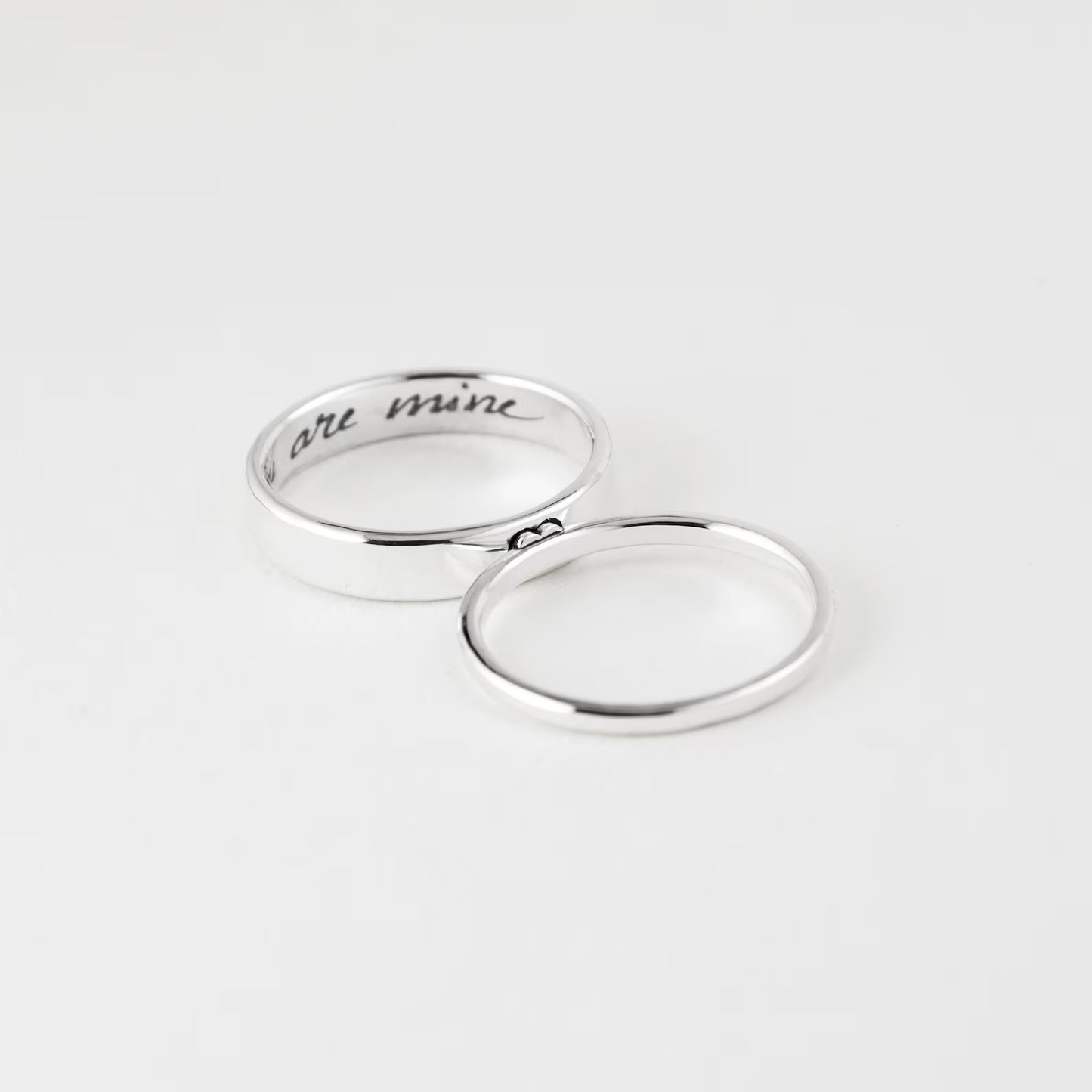 Tiny 925 Silver Ring Set