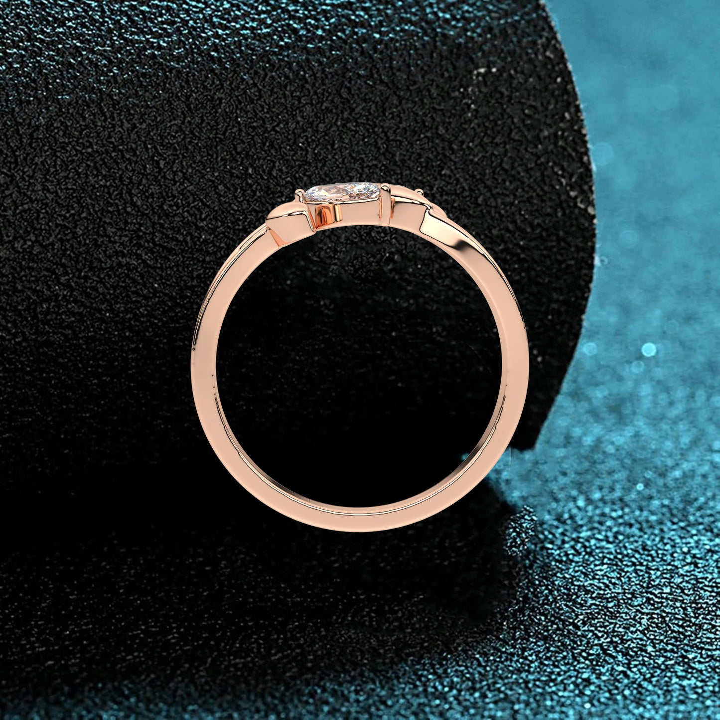 Rose gold Olive 925 Silver Ring