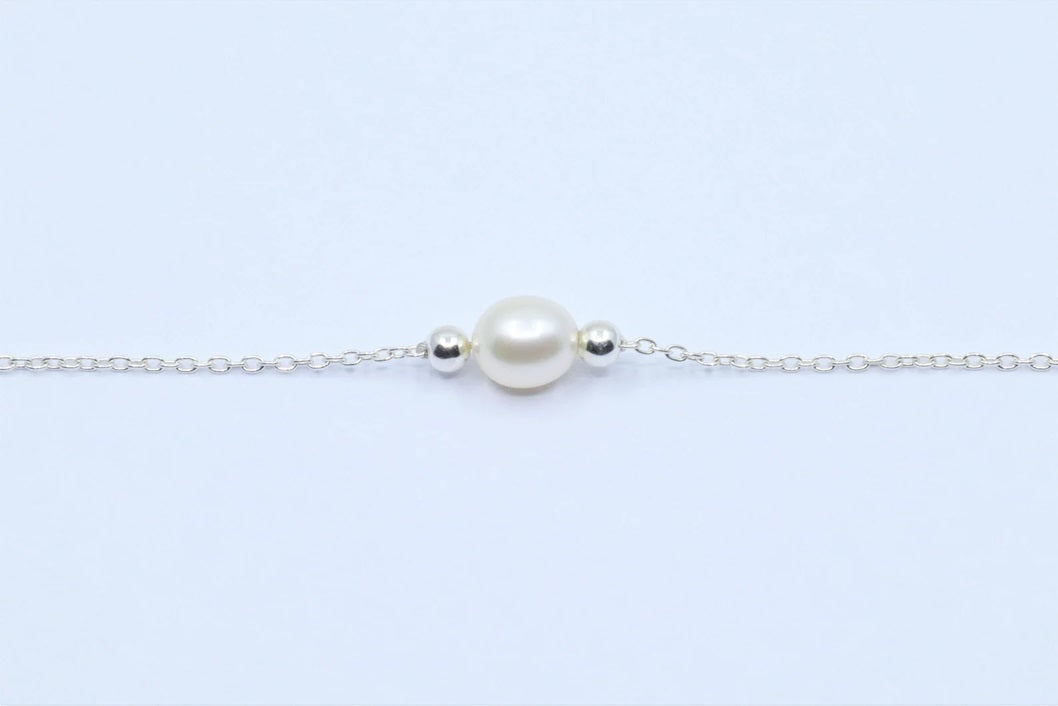 Dainty Pearl 925 Silver Anklet