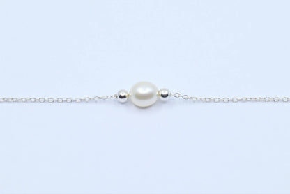Dainty Pearl 925 Silver Anklet