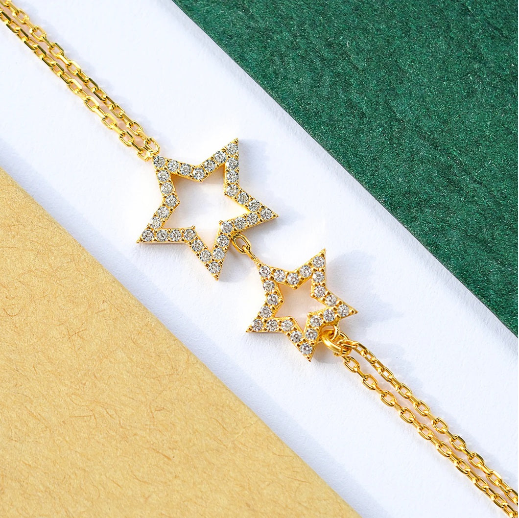 Twin Star 925 Silver Hand Chain