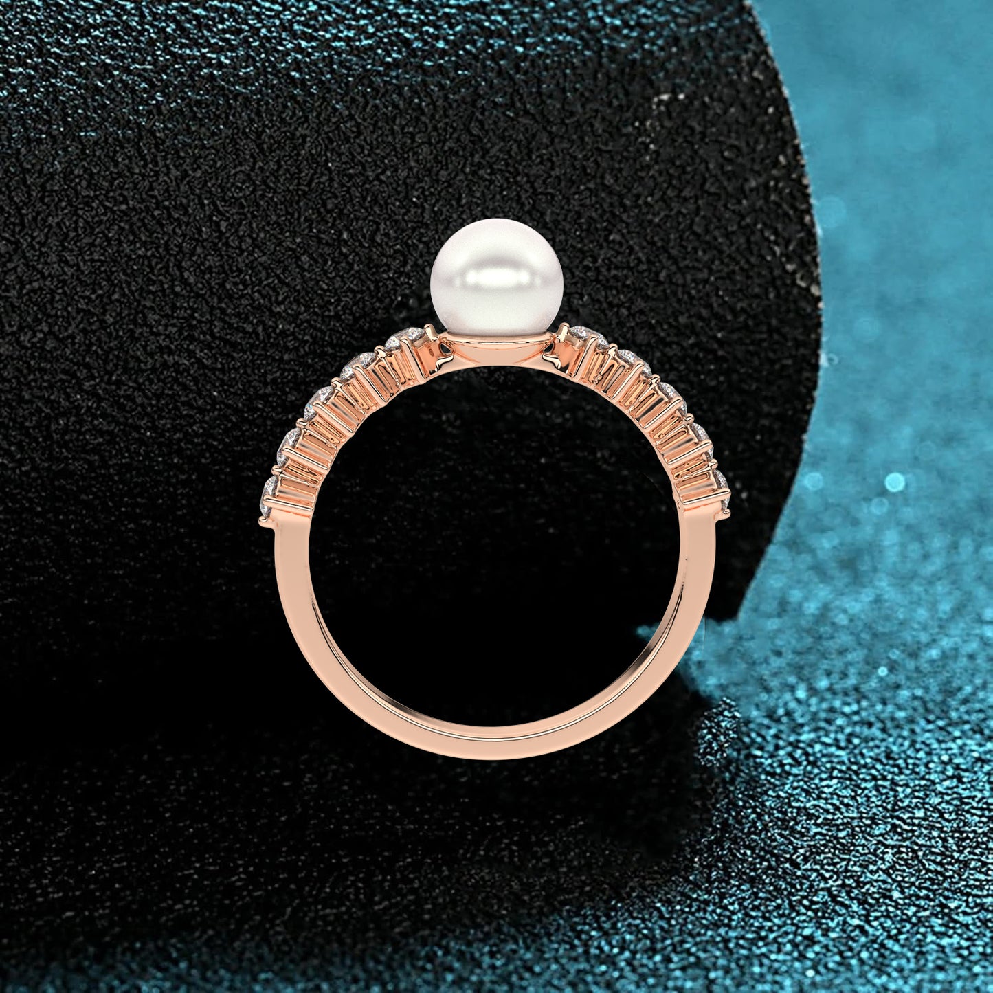 Rose gold Alevan Pearl 925 Silver Ring