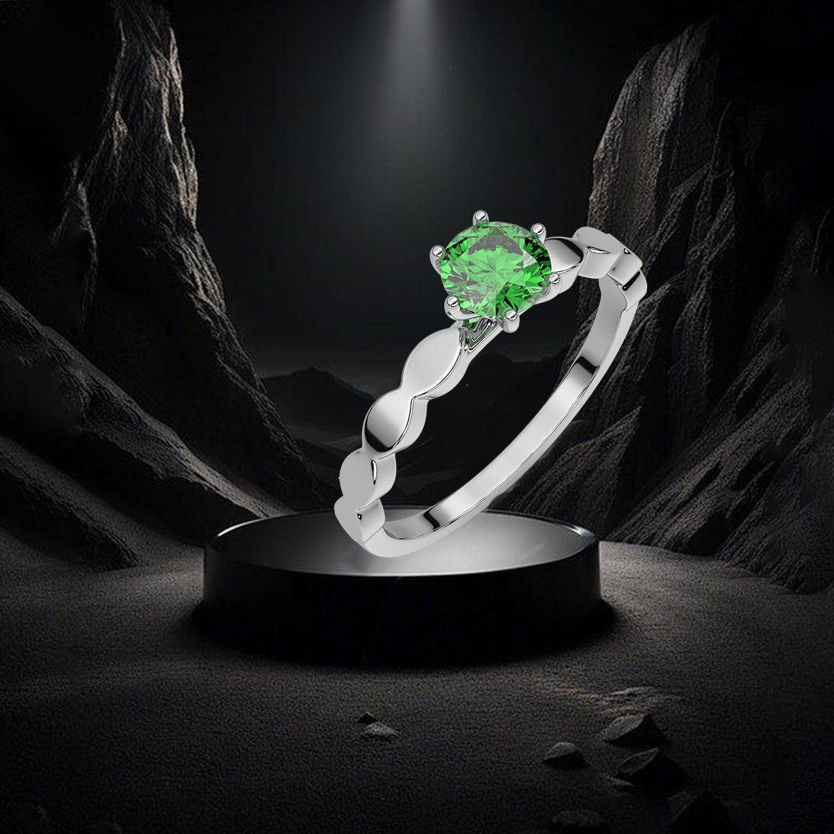 Green  Gemstone 925 Silver Ring