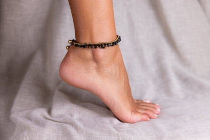 Black 925 Silver Anklet