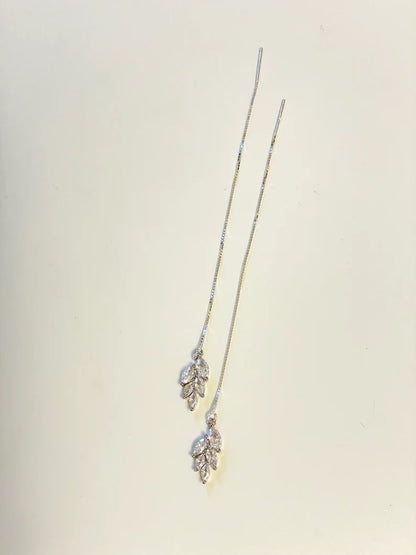 Leaf Charm Sui Dhaga 925 silver Earring