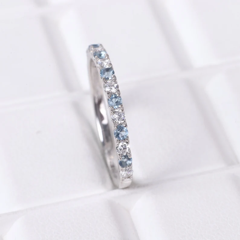 Aquamarine 925 Eternity Band