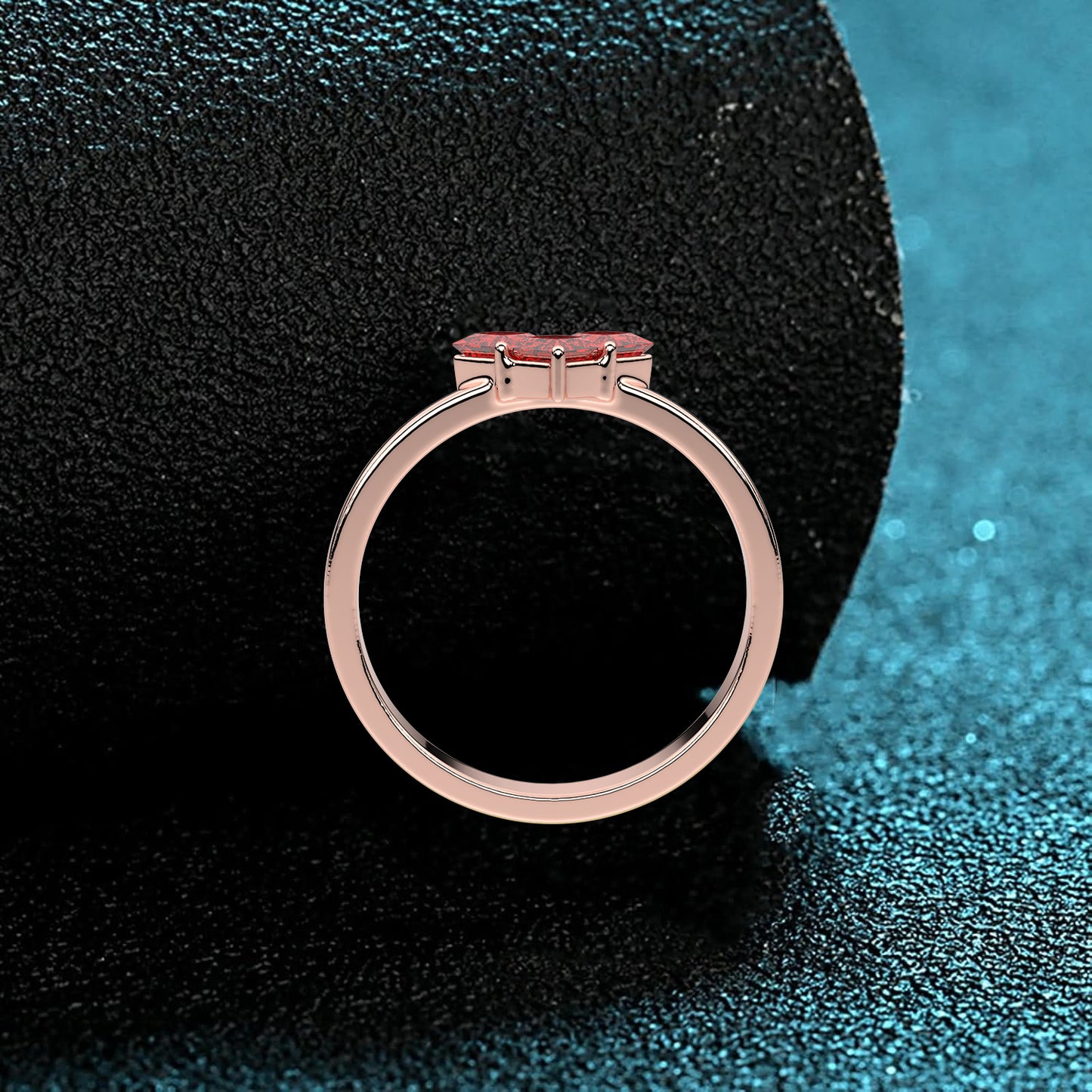 Rose gold Pink Heart 925 Silver Ring