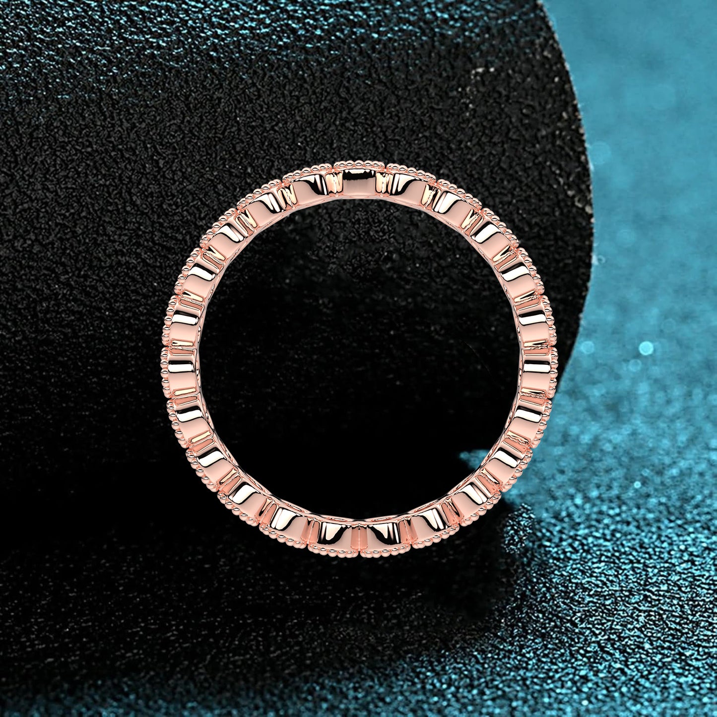 Single Line Rose gold 925 Silver Ring