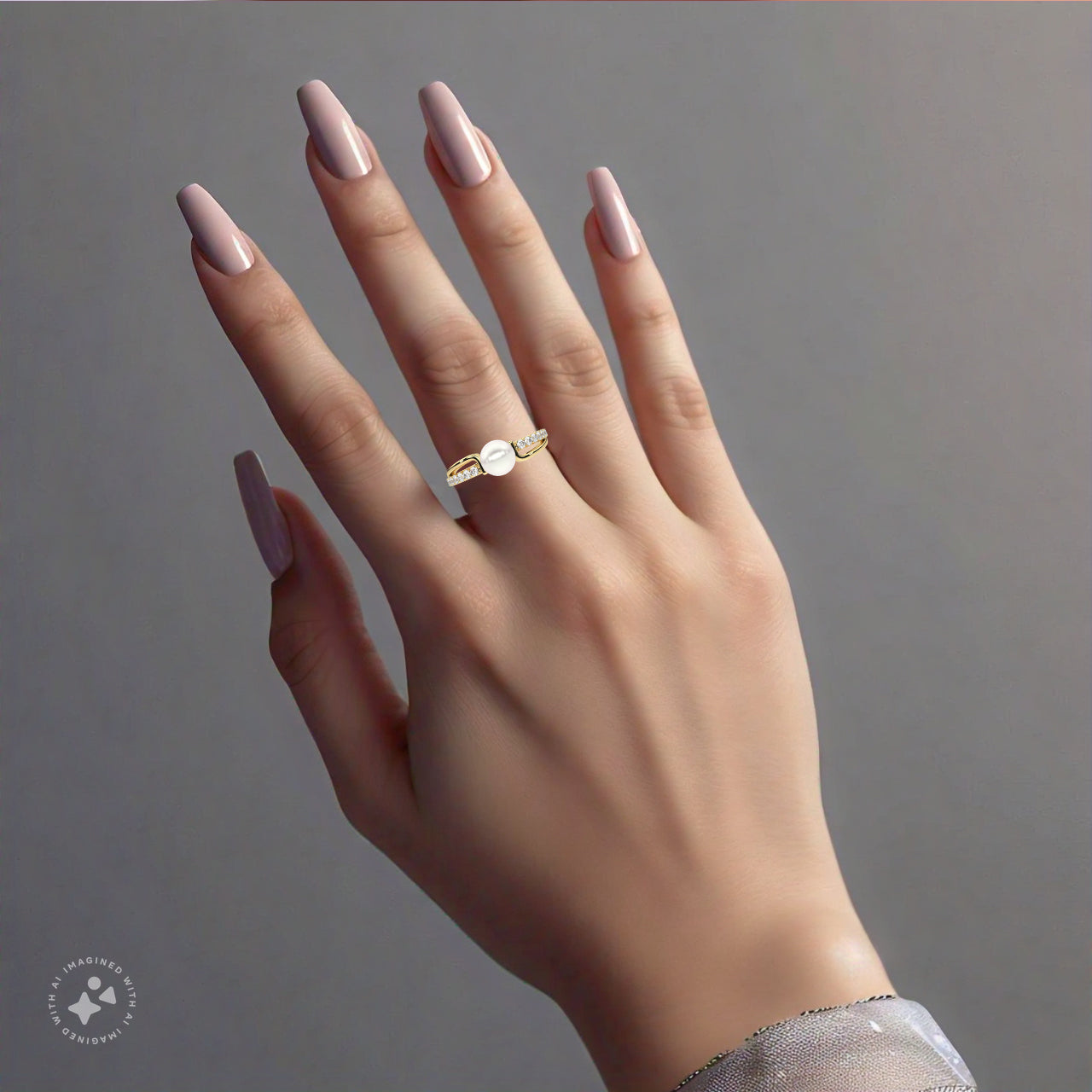 Yellow gold Dara Pearl 925 Silver Ring