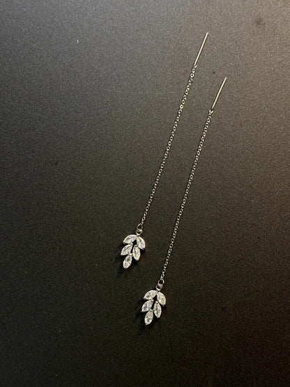 Leaf Charm Sui Dhaga 925 silver Earring