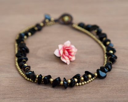 Black 925 Silver Anklet