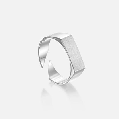 Rectangle 925 Silver Men's Ring