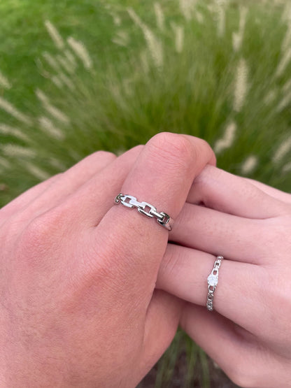 Link 925 Silver Ring Set