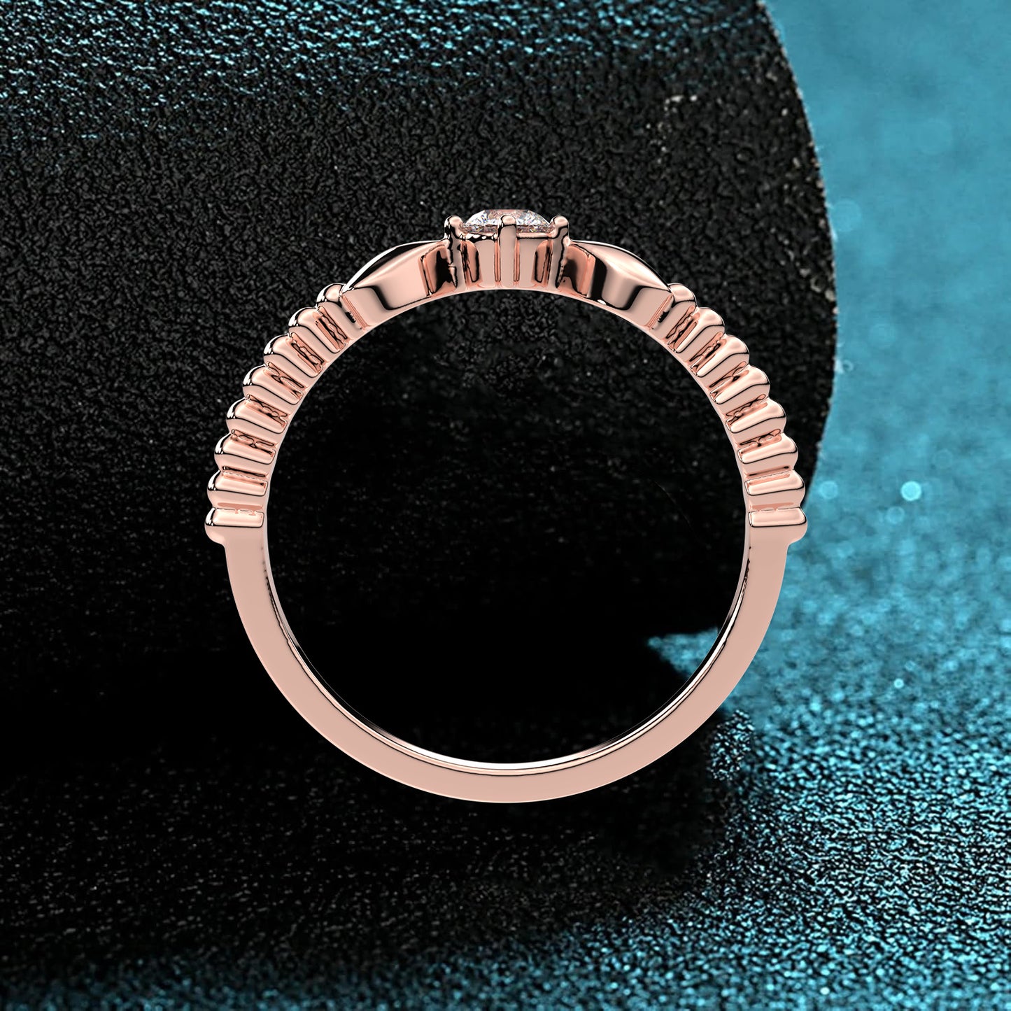 Rose gold Both Heart 925 Silver Ring