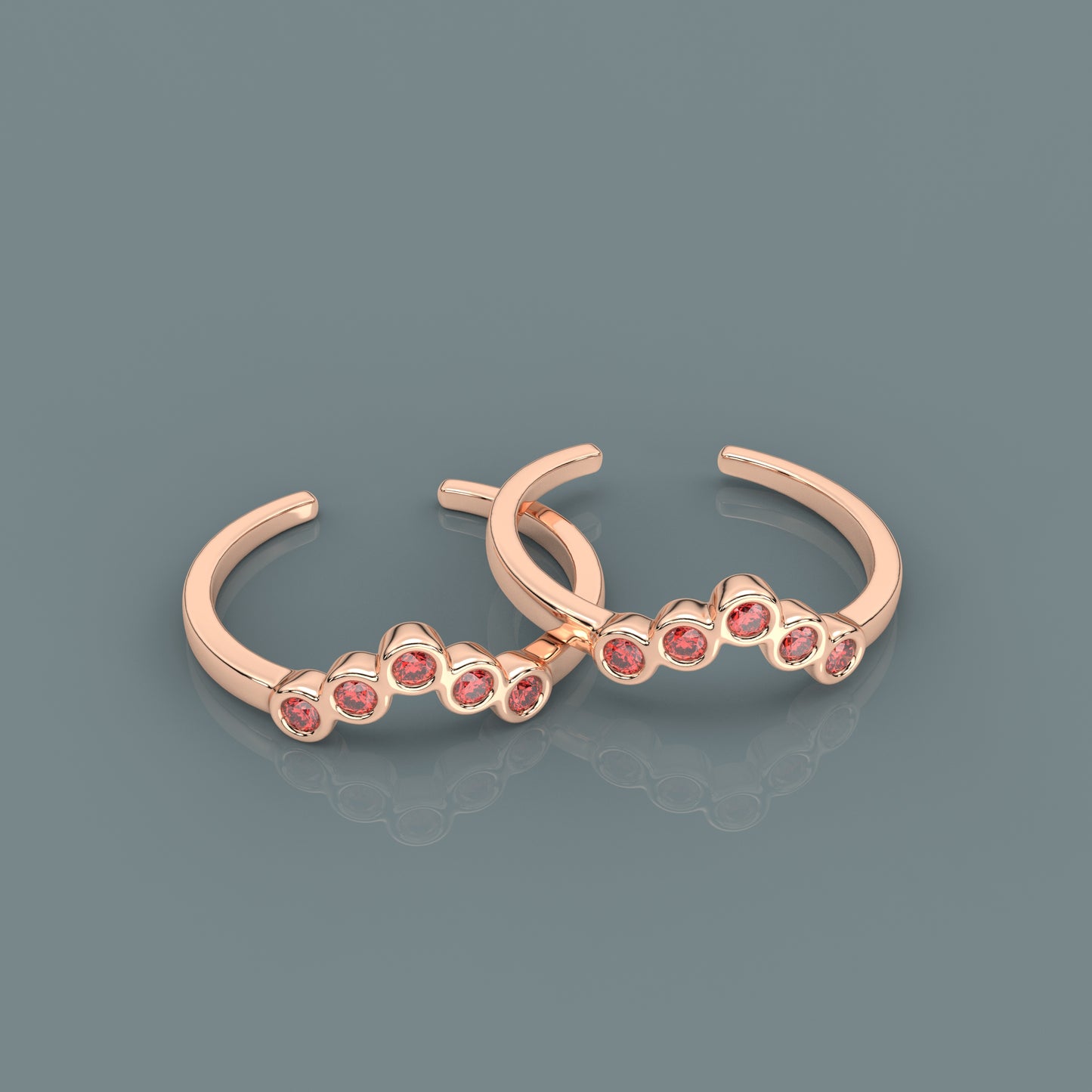 Rose stone Rose gold 925 Silver Toe Ring