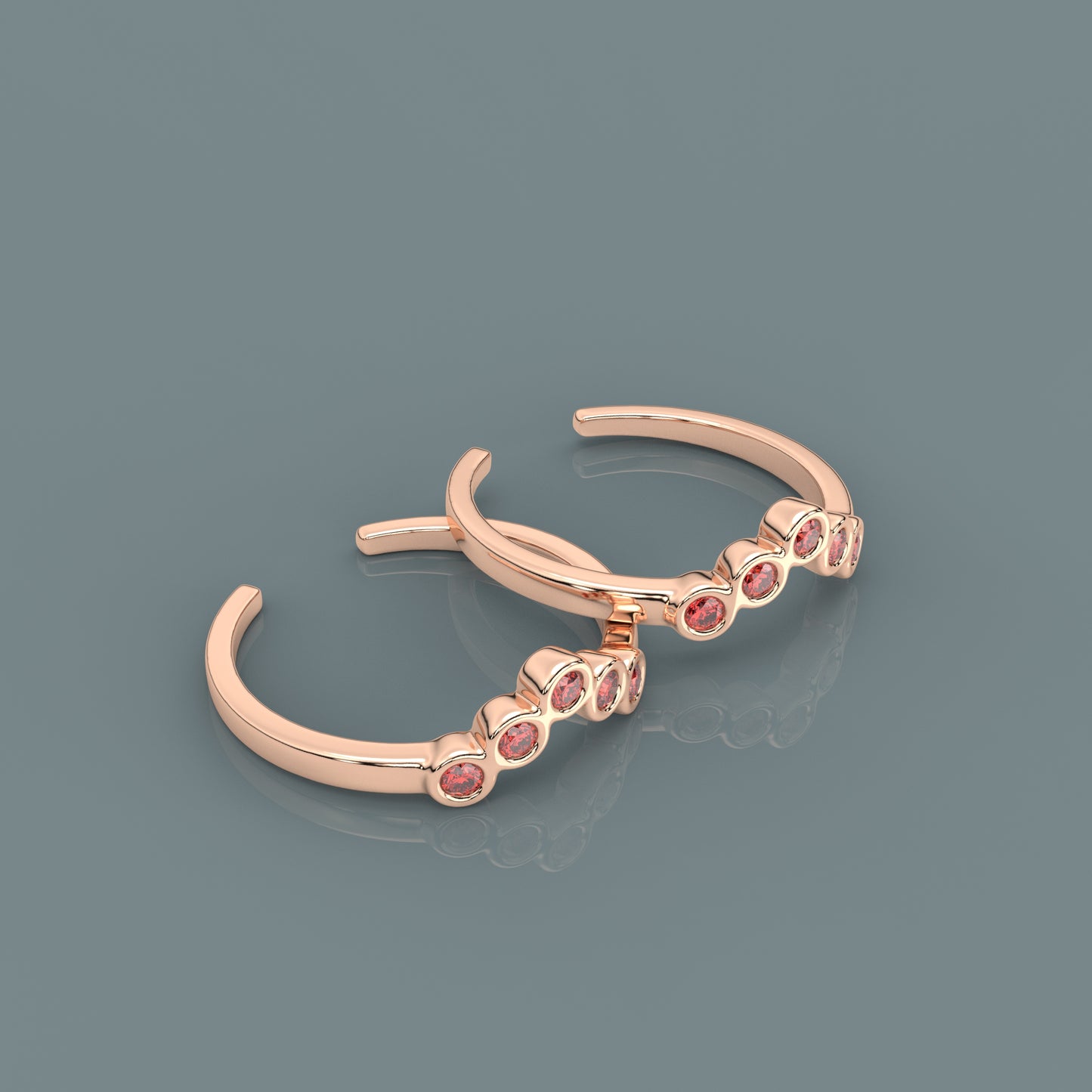 Rose stone Rose gold 925 Silver Toe Ring