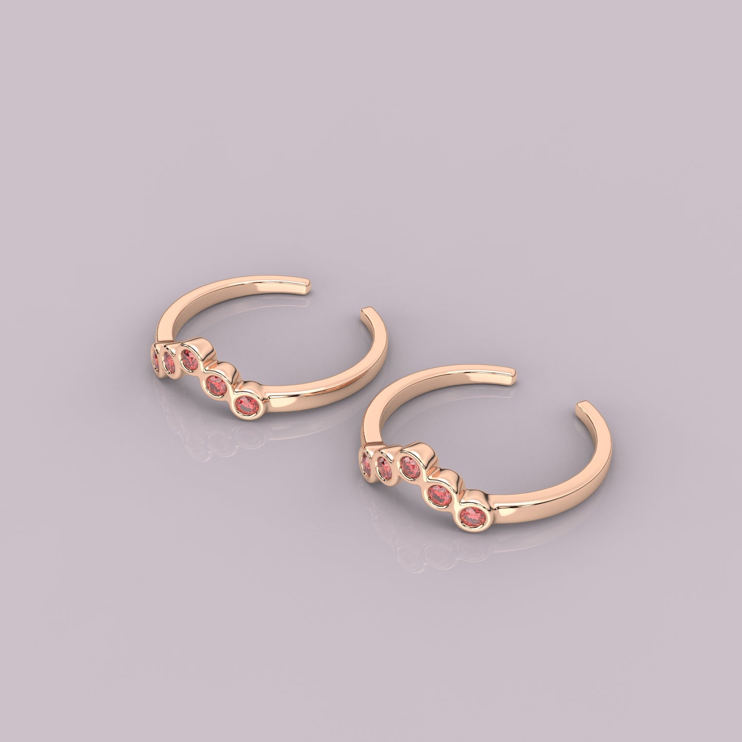 Rose stone Rose gold 925 Silver Toe Ring