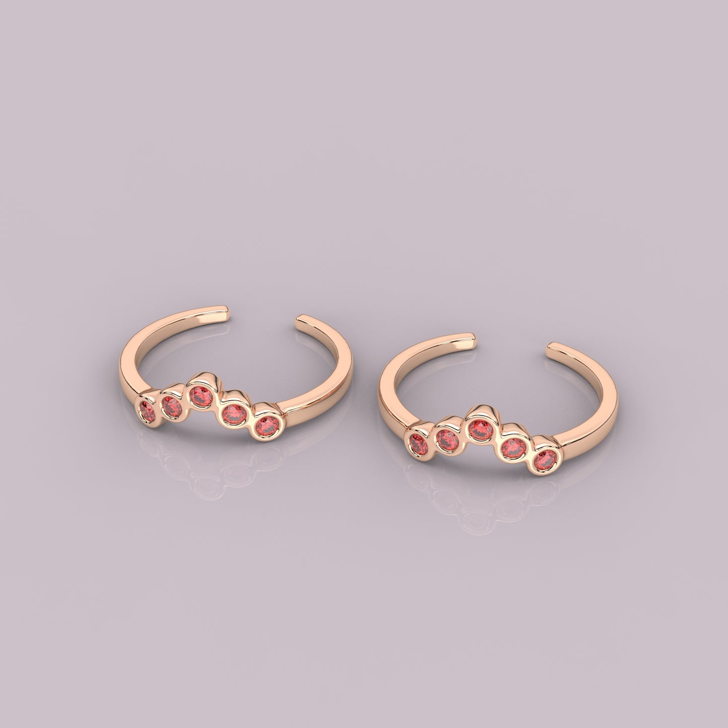 Rose stone Rose gold 925 Silver Toe Ring