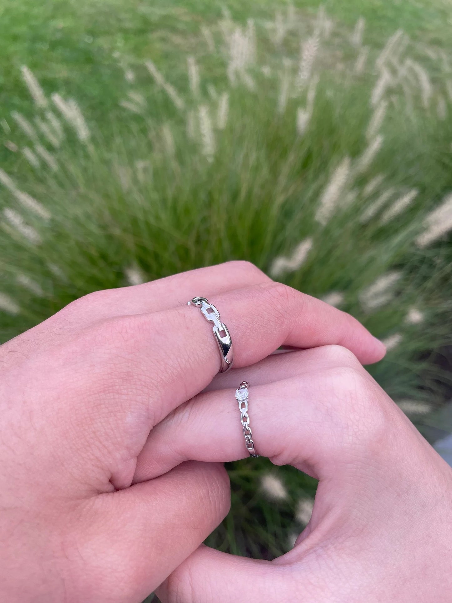 Link 925 Silver Ring Set