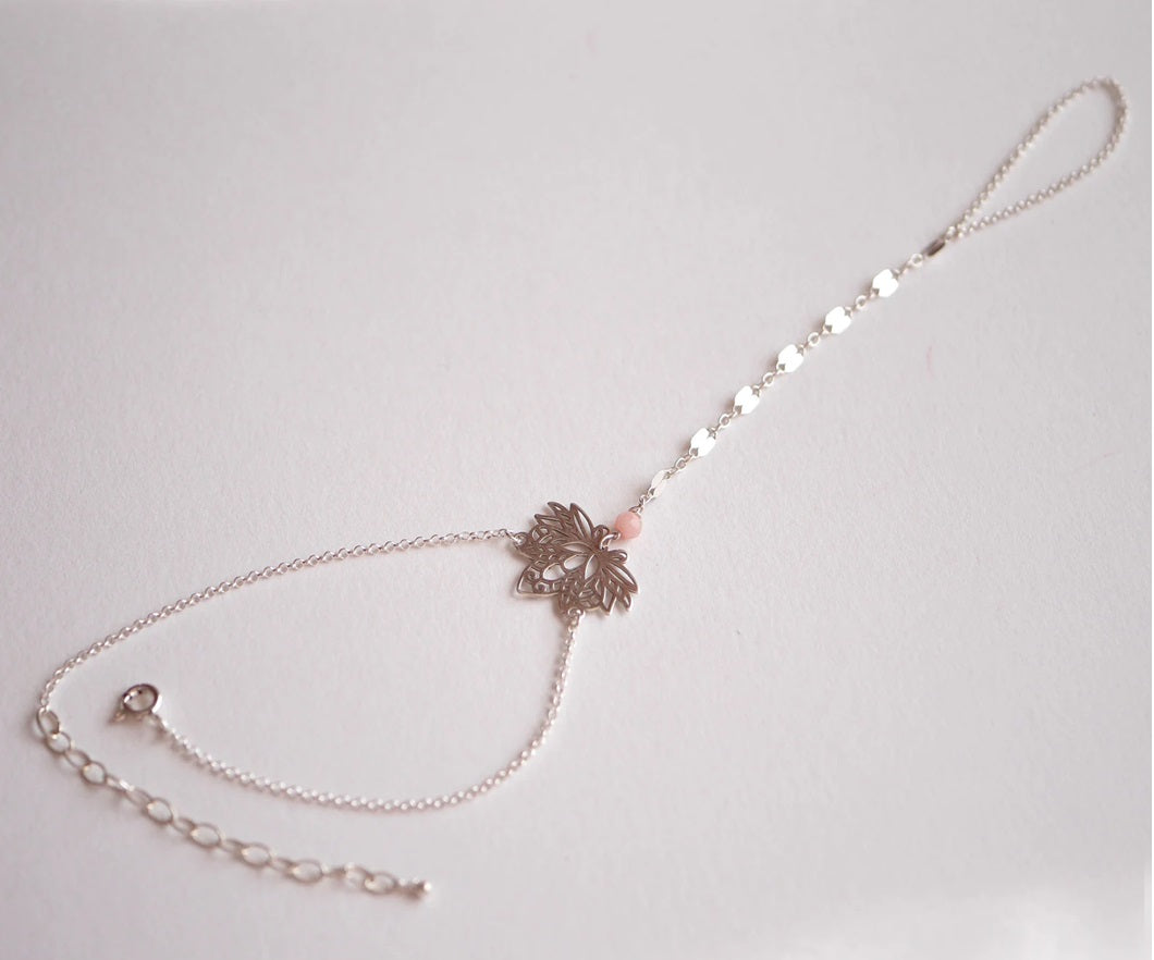 Filigree Lotus 925 Silver Hand Chain