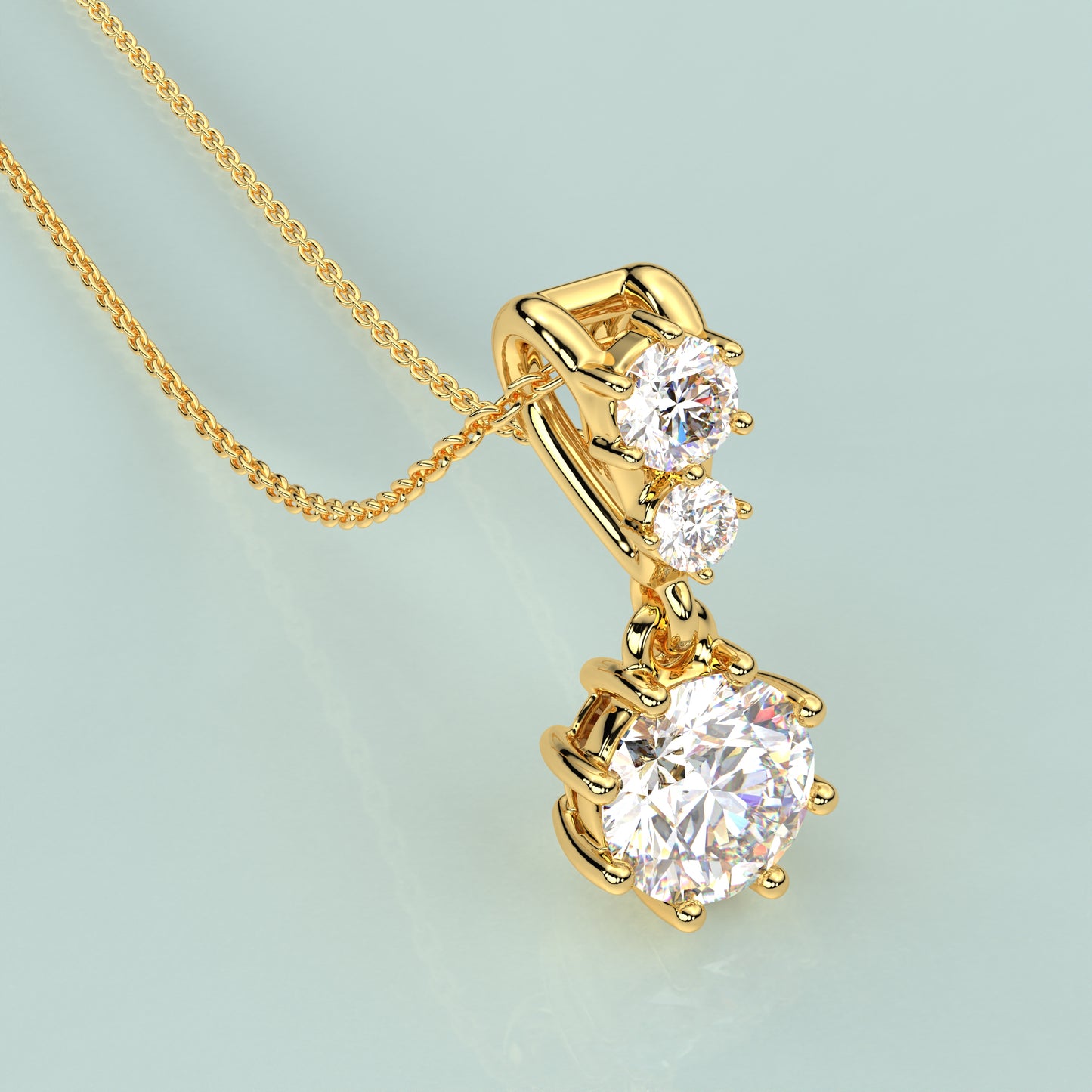 Elegant 925 Silver Gold Necklace