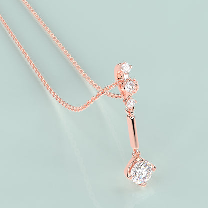 Stick Moissanite Diamond 925 Silver Necklace