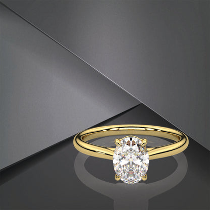 Oval Moissanite Diamond Sterling Silver Ring