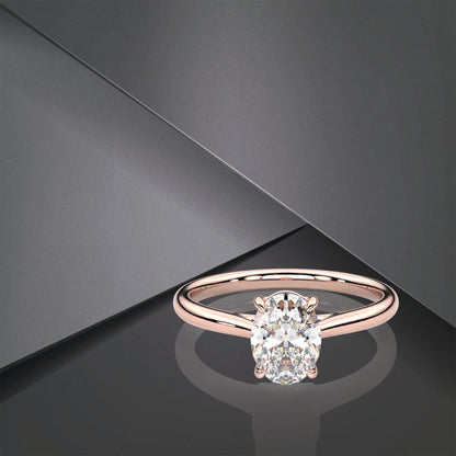 Oval Moissanite Diamond Sterling Silver Ring