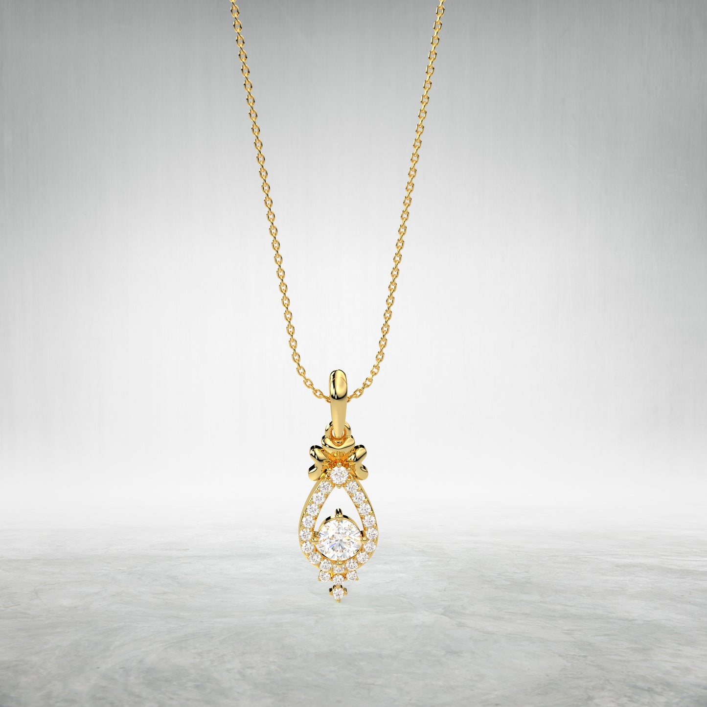 Yellow Gold Floral 925 Sterling Silver Necklace