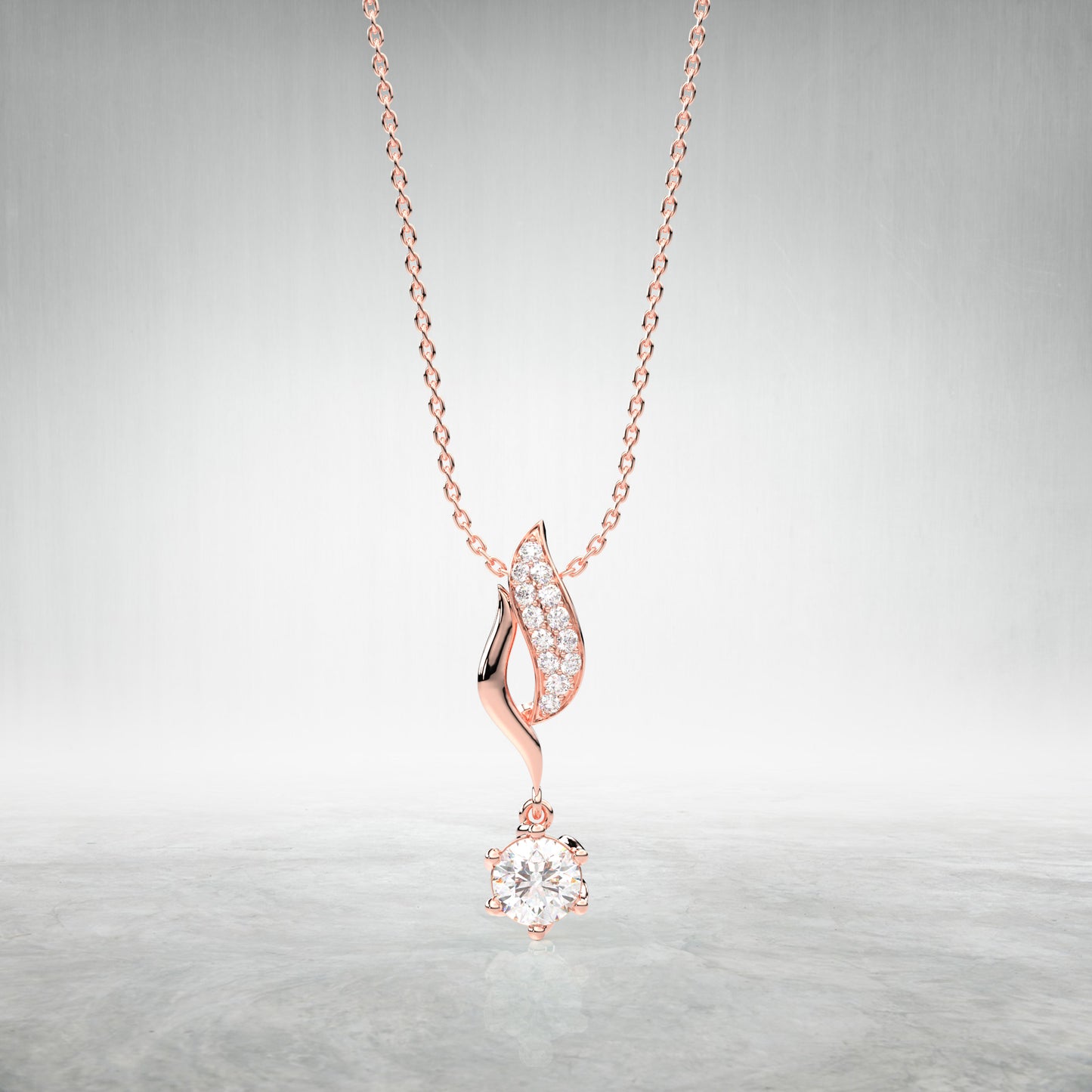 Pristine Bliss 925 Silver Rose Gold Necklace