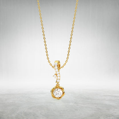 The Annalisa Moissanite Diamond 925 Silver Gold Necklace