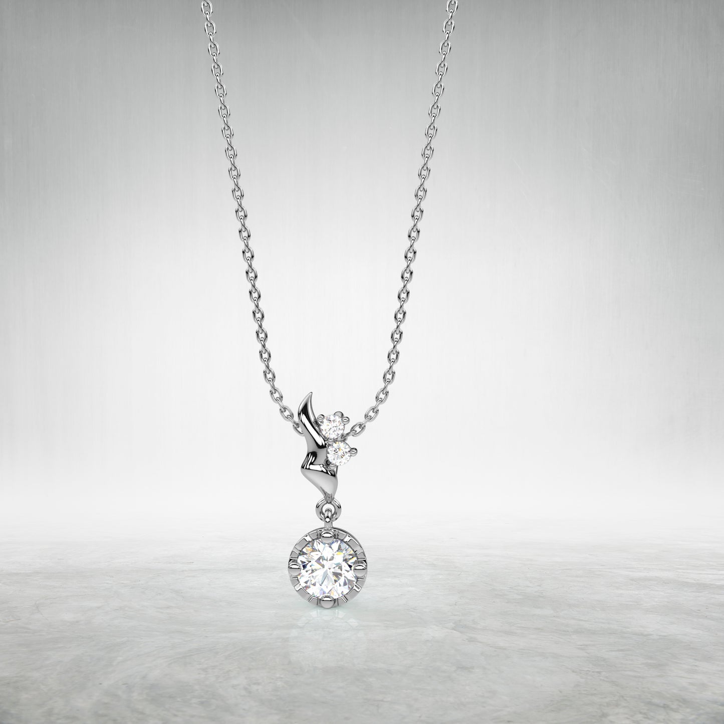 Classic Moissanite Diamond 925 Silver Necklace