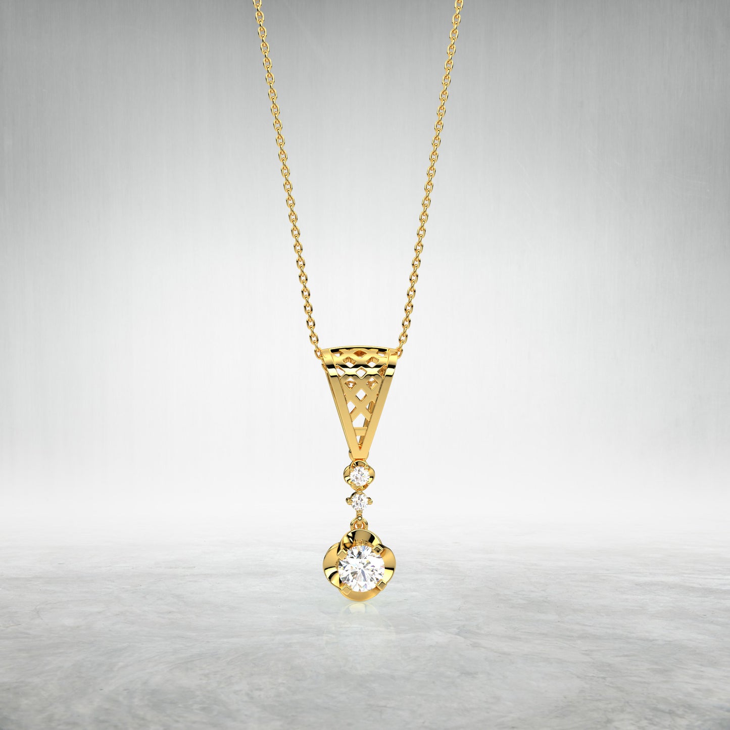 Drop Bar Moissanite Diamond 925 Silver Necklace