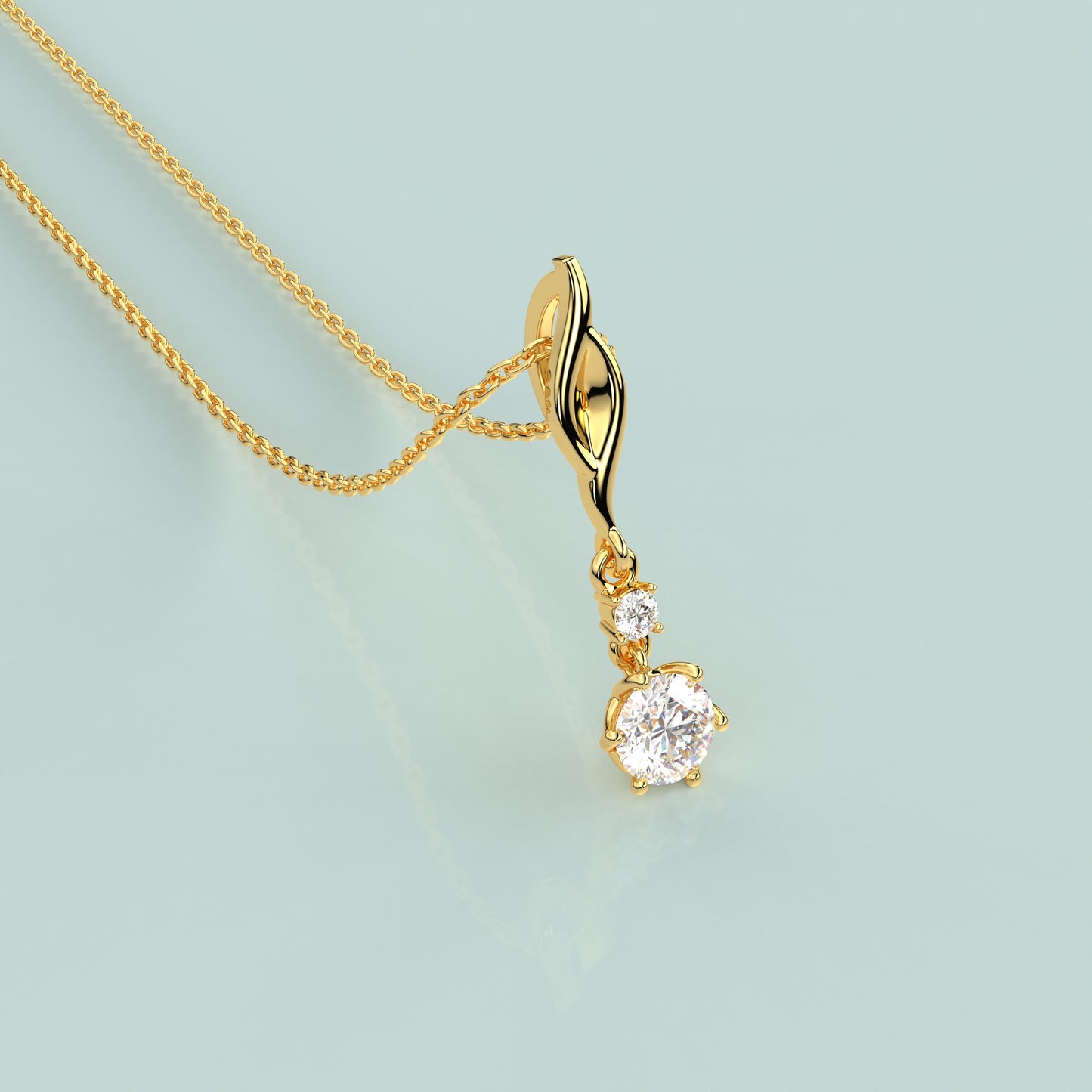 Droplet 925 Sterling Silver Gold Necklace