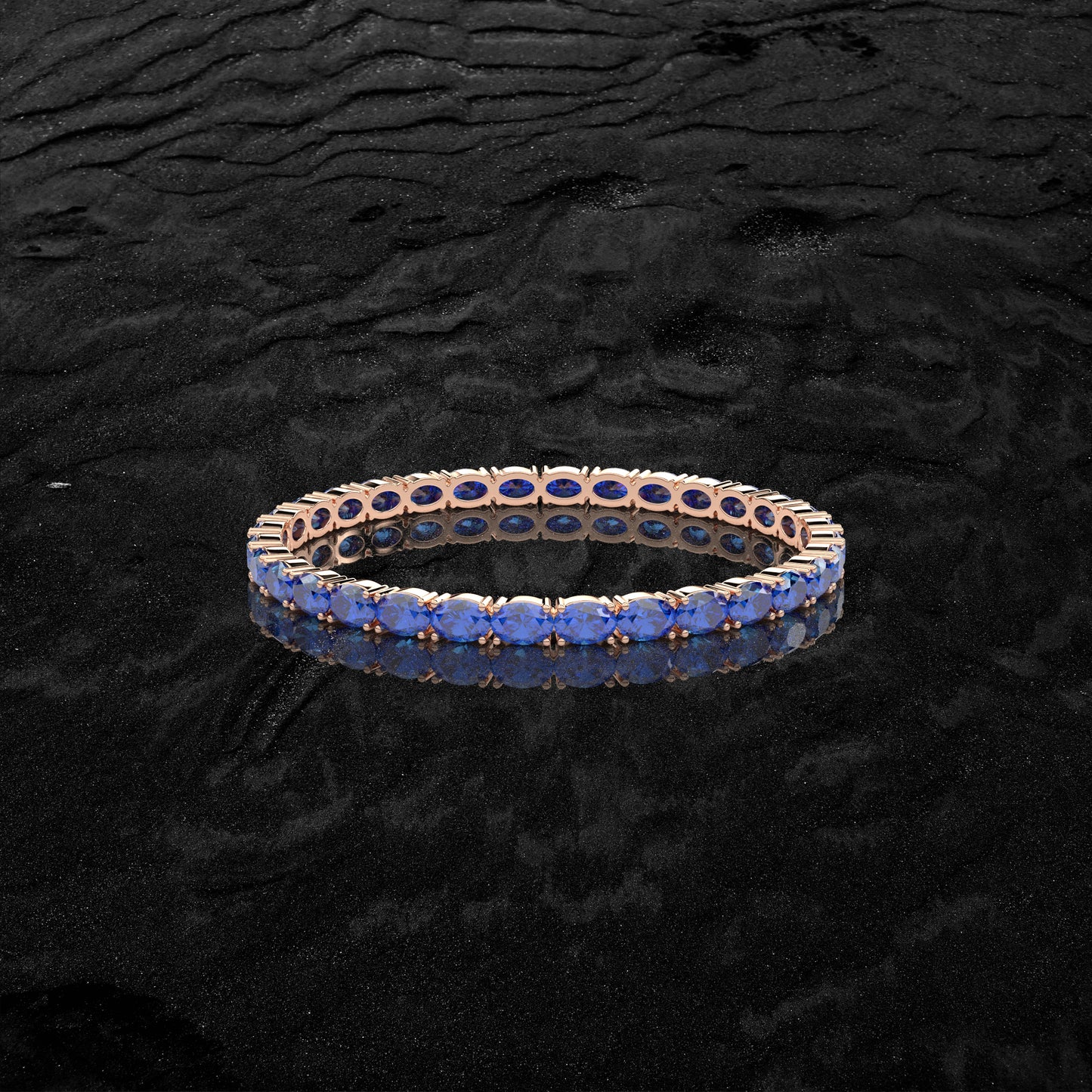 Sapphire Bangle 925 Sterling Silver