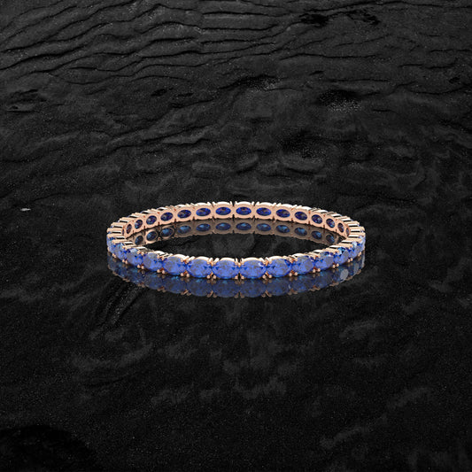 Sapphire Bangle 925 Sterling Silver