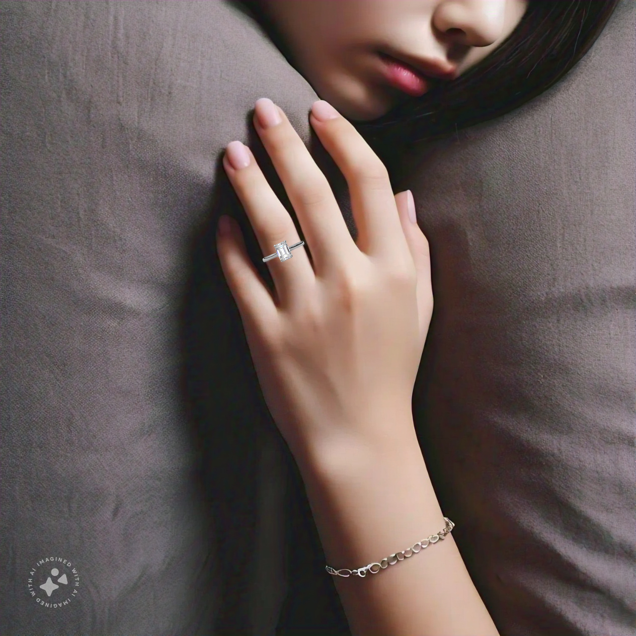 Oval Moissanite Diamond Sterling Silver Ring