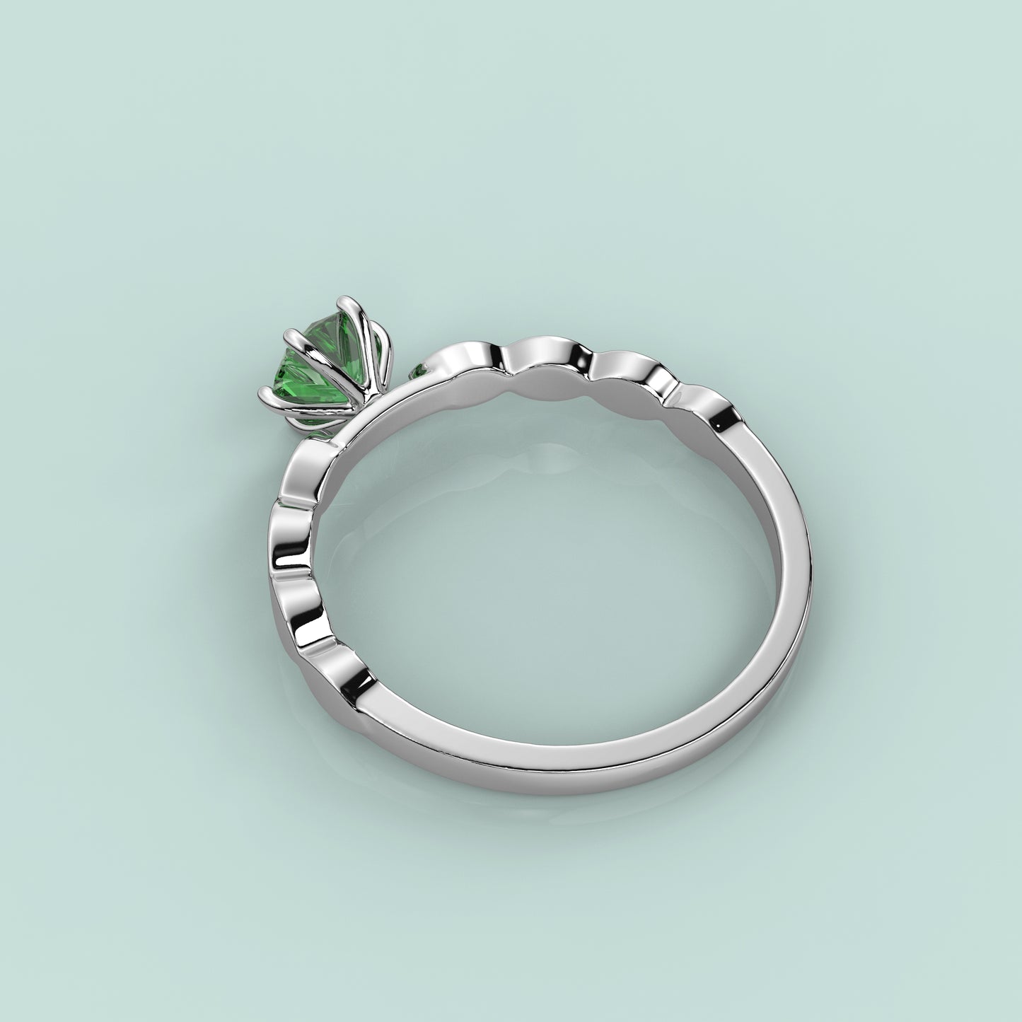 Green  Gemstone 925 Silver Ring