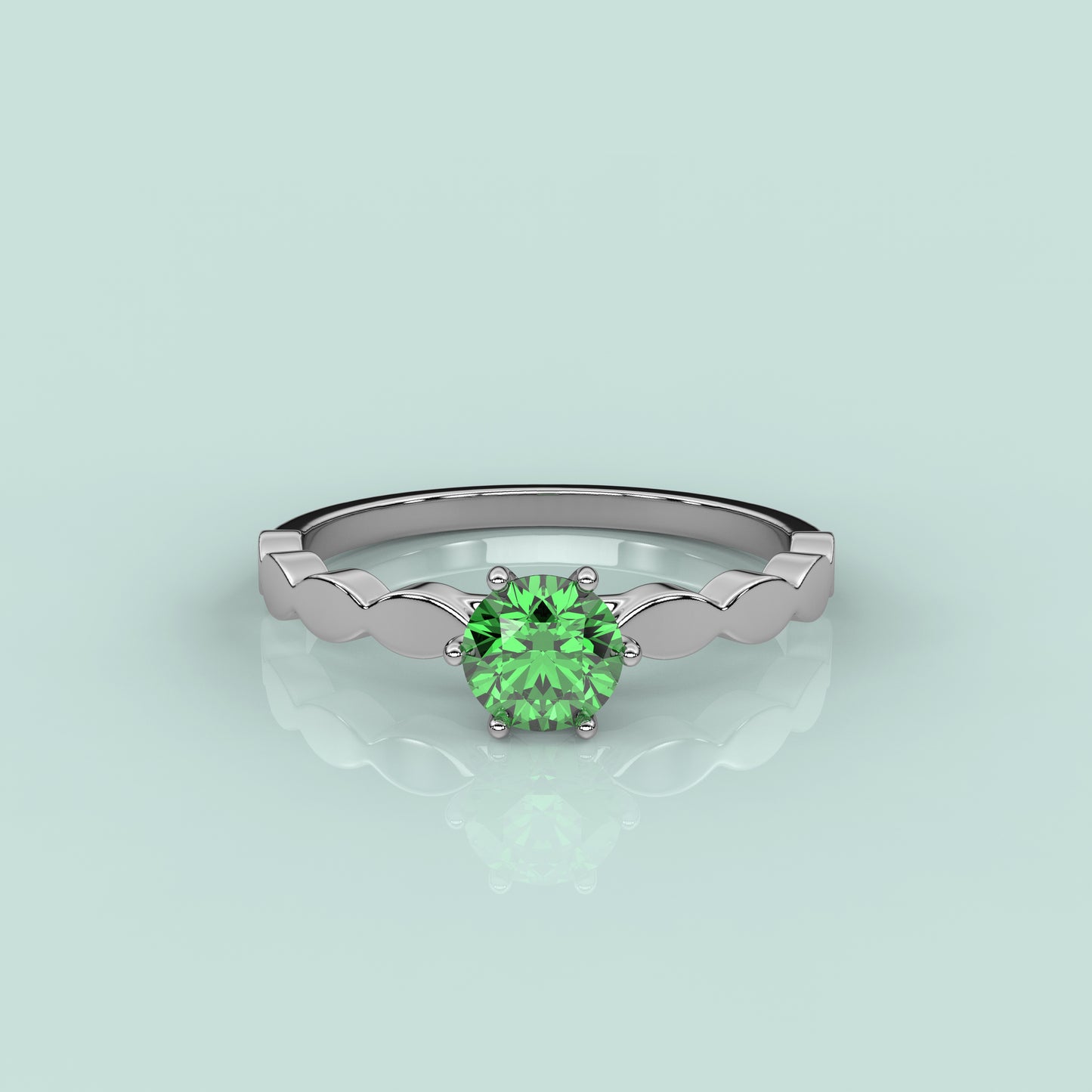 Green  Gemstone 925 Silver Ring