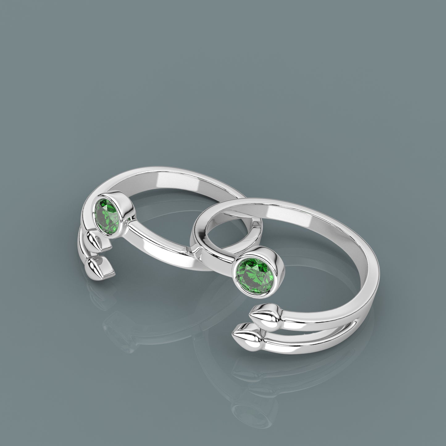 Emerald Adjustable 925 Silver Toe Ring