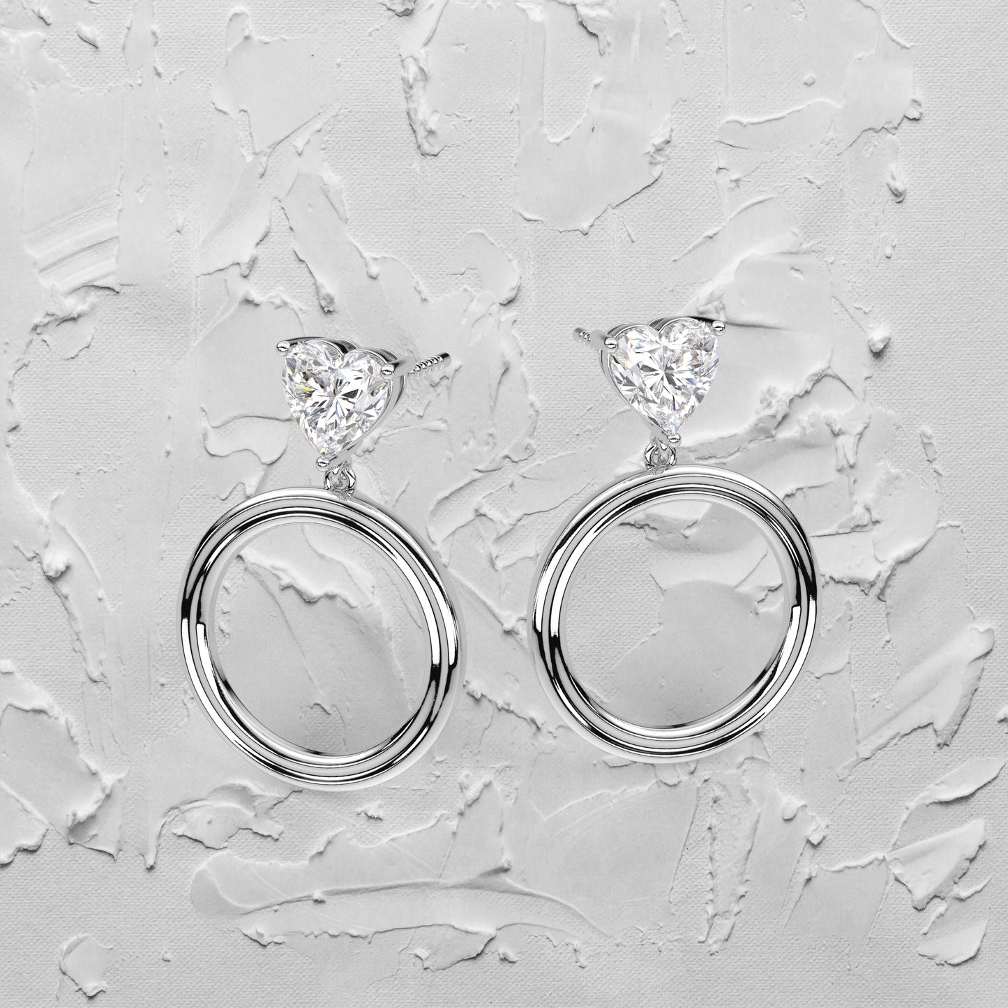 Heart circle 925 Silver Earring