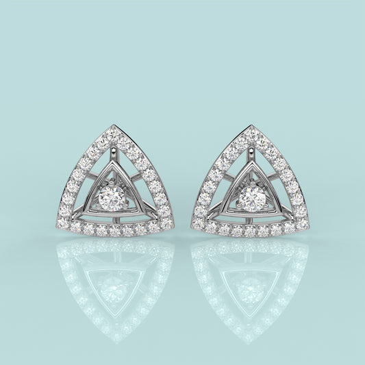 Triangle Moissanite Diamond 925 Silver Earring