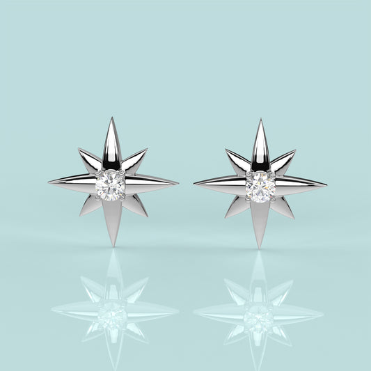 Star Moissanite Diamond 925 Silver Earring