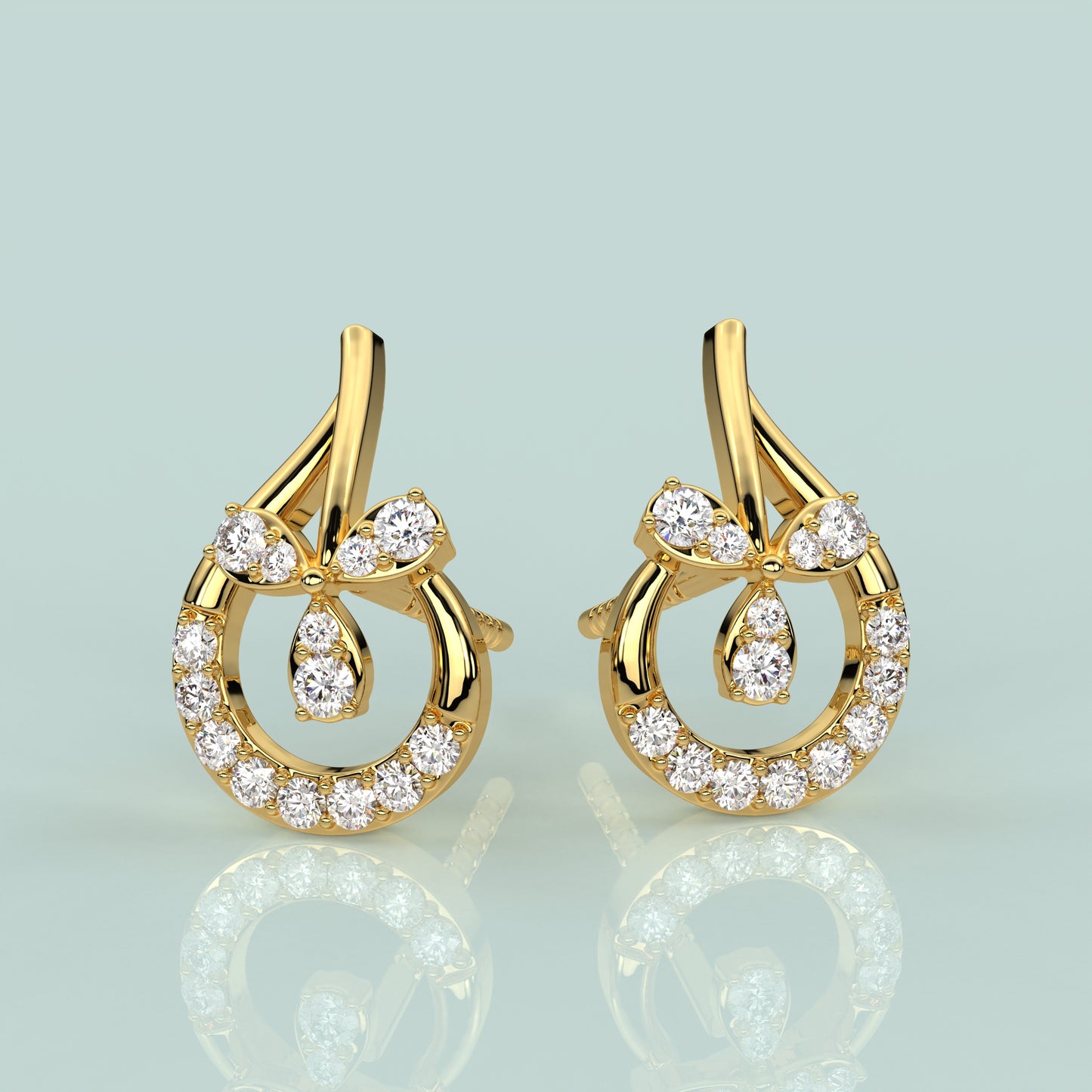 Yellow gold Petite 925 Silver Earring