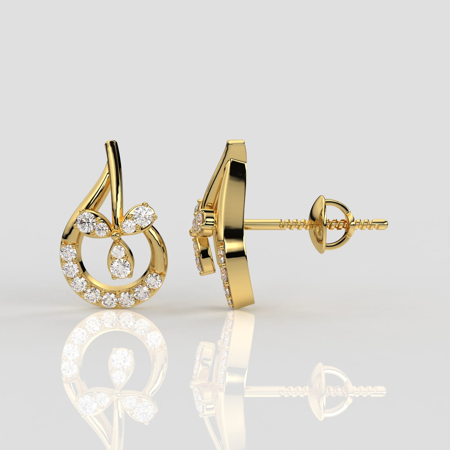 Yellow gold Petite 925 Silver Earring