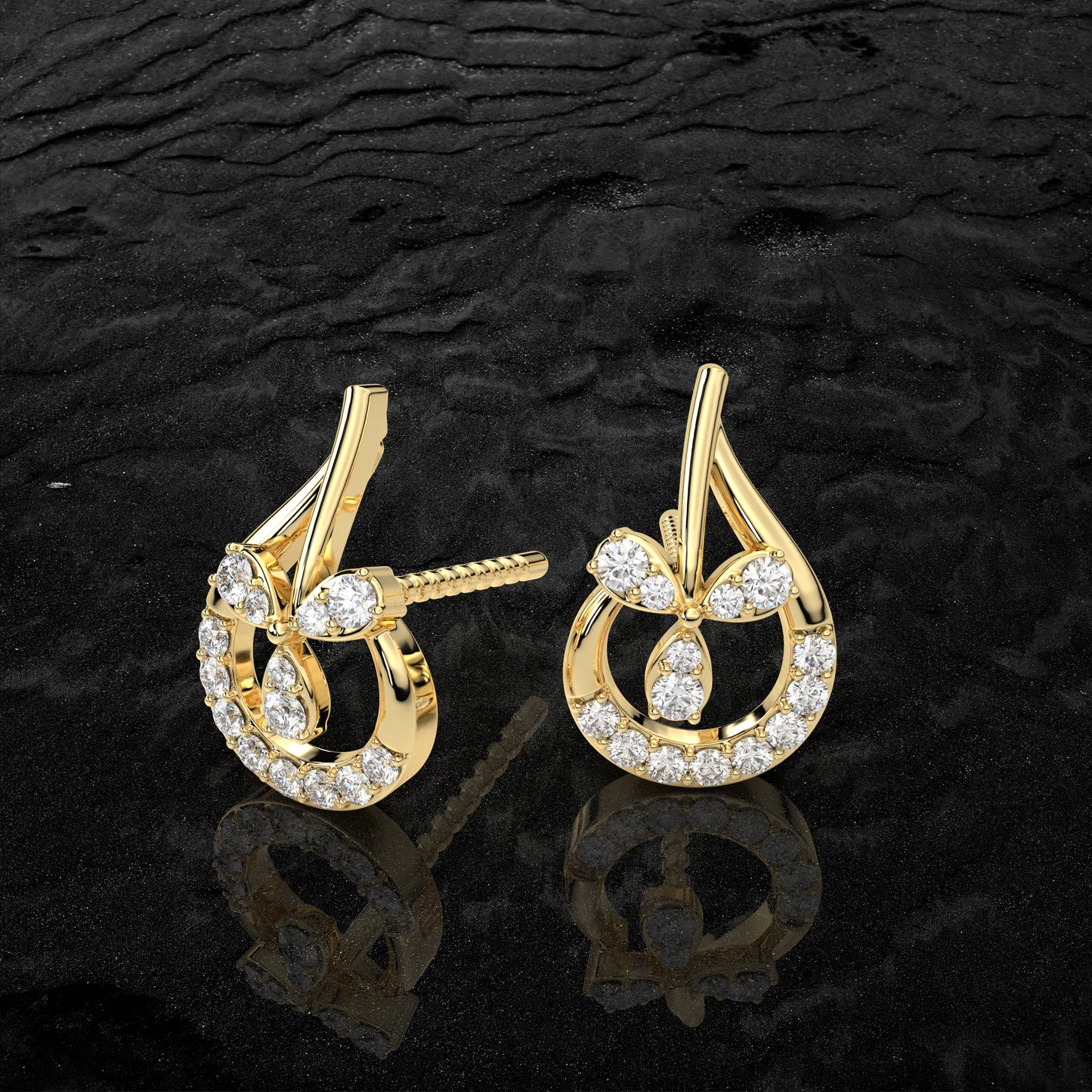 Yellow gold Petite 925 Silver Earring