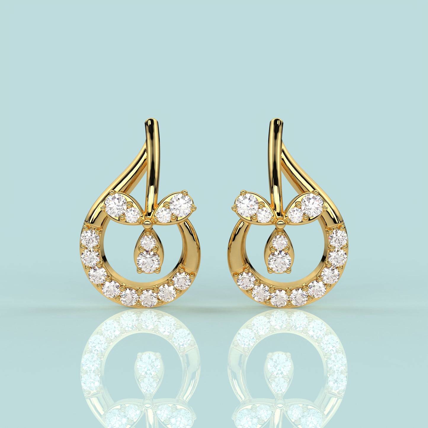 Yellow gold Petite 925 Silver Earring