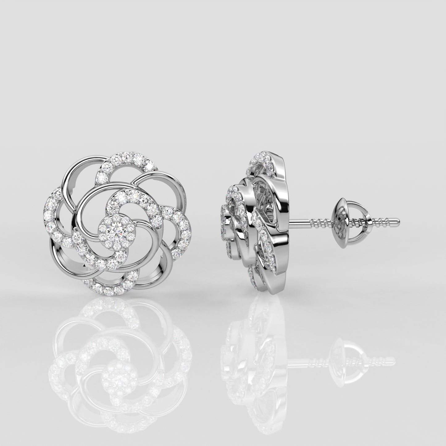 Flower Shape 925 Silver Earring