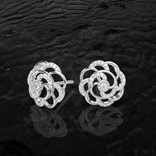 Flower Shape 925 Silver Earring